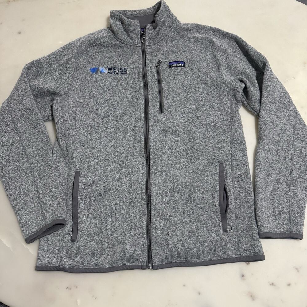 Patagonia Better Sweater Full Zip Fleece Jacket Men L Heather Gray Company Logo